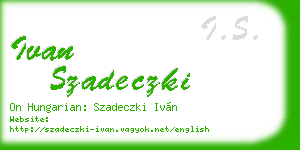 ivan szadeczki business card